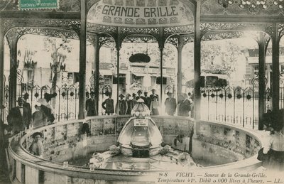 Quelle der Grand Grille Quelle in Vichy. Postkarte gesendet im Jahr 1913 von French Photographer