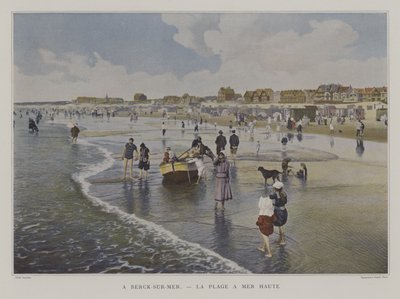Der Strand bei Flut, Berck-sur-Mer, Frankreich (Farbfoto) von French Photographer