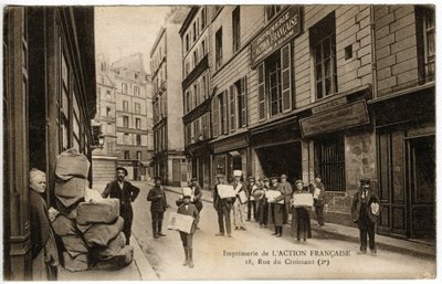 Die Freilassung der Zeitungsverkäufer aus der Druckerei der Action Française von French Photographer