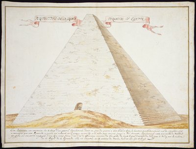 Eine perspektivische Ansicht einer Pyramide in Ägypten, um 1700 von French School