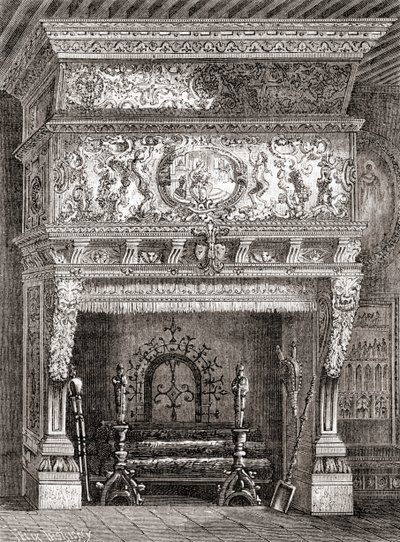 Ein Renaissance-Kamin im Cluny Museum, Paris, Frankreich, aus 