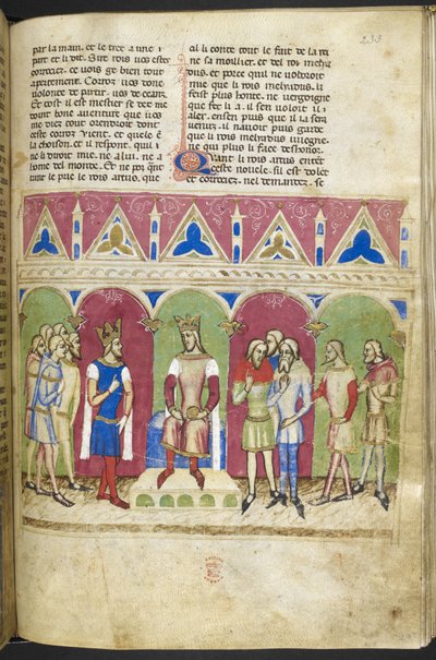 Add. MS 12228, f.223, Roman du Roy Meliadus de Leonnoys, c.1352 (Pergament) von French School