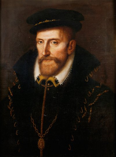 Admiral Gaspard de Coligny, französischer Calvinist, Staatsmann und Offizier, ermordet in der Bartholomäusnacht von French School