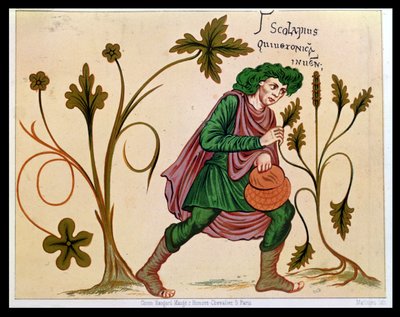 Aesculapius entdeckt Betonie, Faksimile eines Manuskripts von Antonius Musa von French School