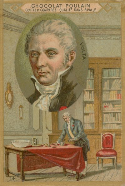 Alessandro Volta, Chocolat Poulain Sammelkarte von French School