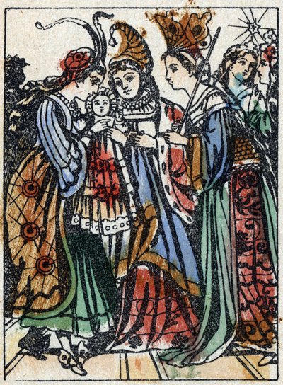 Anonyme Illustration zu „Dornröschen“, Märchen von Charles Perrault (1628-1703), französischer Schriftsteller. Holzstich von Imaging Pellerin - Epinal, sd. Ende des 19. Jahrhunderts. von French School