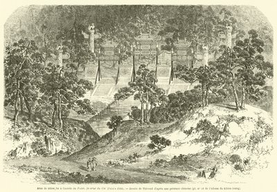 Triumphbögen am Eingang des Palastes des Himmels, Sommerpalast (Gravur) von French School