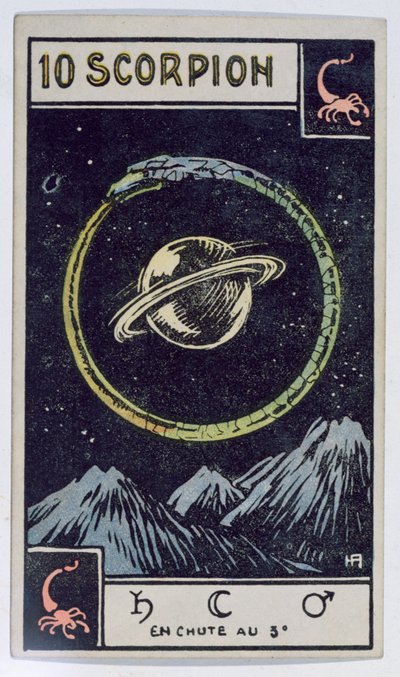 Astrologische Tarotkarte, die Skorpion darstellt von French School