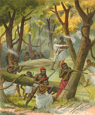 Von Eingeborenen in Afrika angegriffen von French School