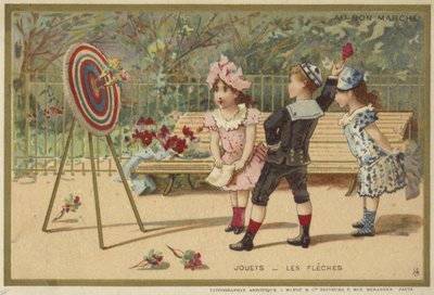 Au Bon Marché-Karten mit Kinderspielen von French School