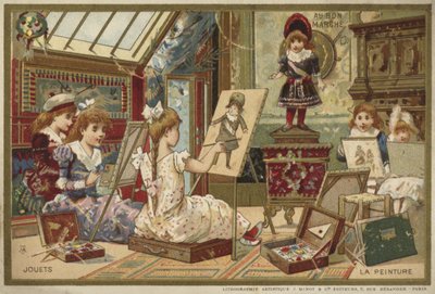 Au Bon Marché-Karten mit Kinderspielen von French School