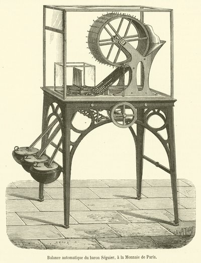 Automatische Waage von Baron Seguier in der Münze von Paris von French School
