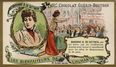 Baroness Bertha von Suttner, österreichische Schriftstellerin und Pazifistin von French School