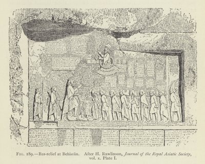Basrelief in Behistun von French School
