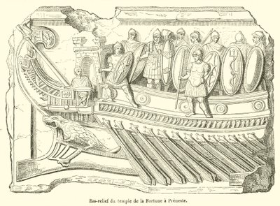Basrelief des Tempels der Fortuna in Preneste (Gravur) von French School