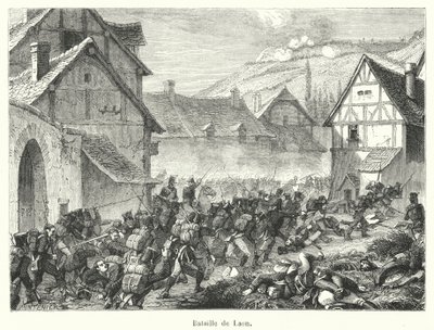 Schlacht von Laon (Gravur) von French School