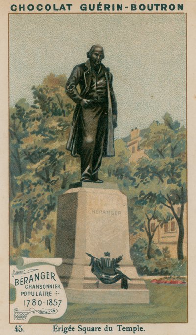 Béranger, populärer Liedermacher, 1780-1857, errichtet im Square du Temple von French School