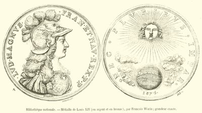 Nationalbibliothek, Medaille von Ludwig XIV., in Silber und Bronze (Stich) von French School