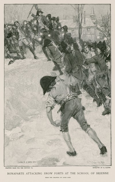 Bonaparte greift Schneeforts an der Schule von Brienne an von French School
