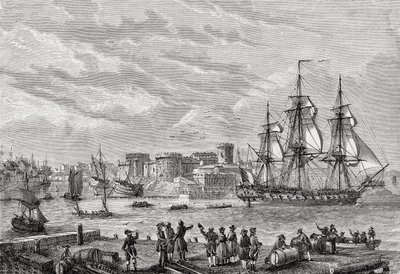 Brest im Jahr 1791, graviert von Le Breton, aus 