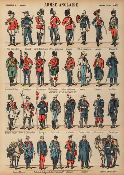 Britische und spanische Militäruniformen von French School