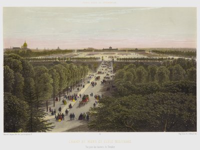 Champ de Mars und Militärschule, Ansicht von den Höhen des Trocadero von French School