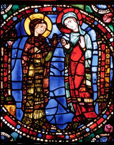 Kathedrale von Chartres, Glasfenster mit Darstellung der Verkündigung der Blauen Jungfrau von French School