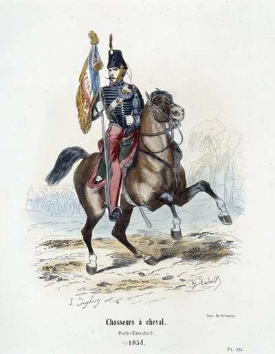 Jäger zu Pferd: Standartenträger im Jahr 1854 - in „Histoire de l