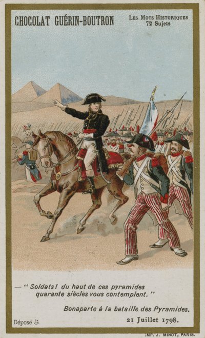 Chocolat Guerin-Boutron Handelskarte, Serie Historische Worte von French School