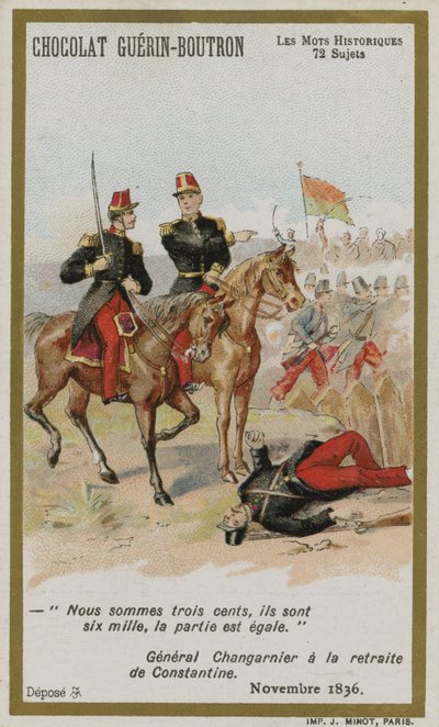 Chocolat Guerin-Boutron Sammelkarte, Historische Wörter Serie von French School
