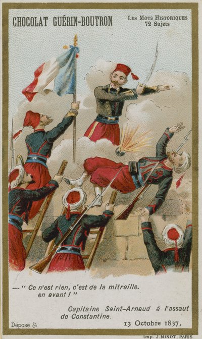 Chocolat Guerin-Boutron Sammelkarte, Historische Wörter Serie von French School
