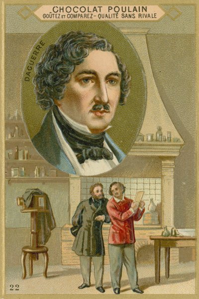Chocolat Poulain Handelskarte, Louis Daguerre von French School