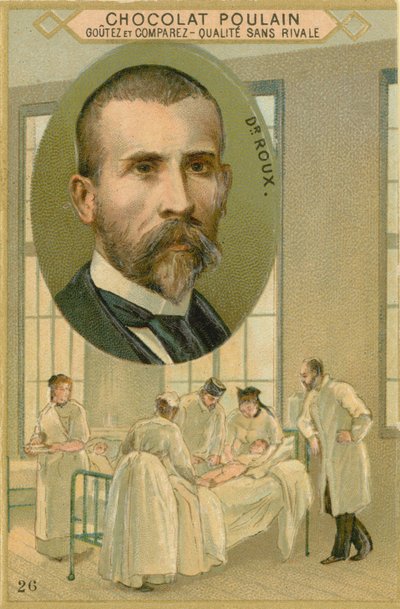 Chocolat Poulain Handelskarte, Pierre Paul Émile Roux von French School