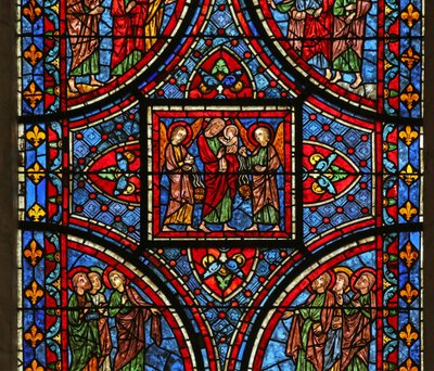 Christus trägt die Seele seiner Mutter (die Engel sind teilweise modern) von French School