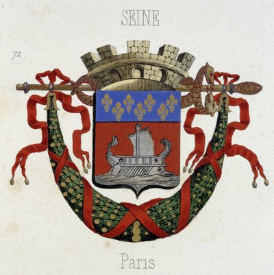 Wappen der Stadt Paris - in „Armorial National de France“, von H. Traversier, Paris von French School