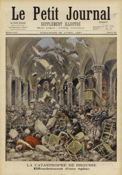 Einsturz eines Kirchendachs, Brousse, Frankreich, 1897 von French School