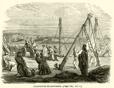 Bau des Tabernakels (Gravur) von French School