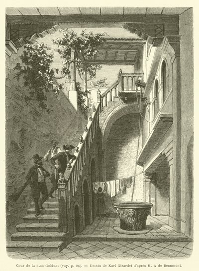 Hof der Casa Goldoni von French School