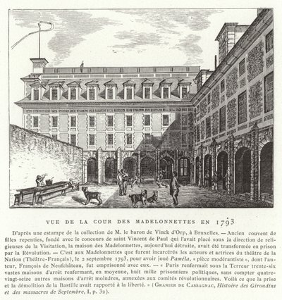 Hof des Madelonnettes-Klosters, Paris, 1793 von French School
