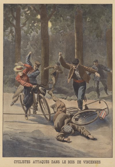 Radfahrer im Bois de Vincennes in Paris angegriffen von French School