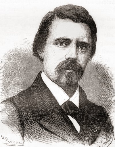 David Edward Hughes, aus Les Merveilles de la Science, veröffentlicht um 1870 (Gravur) von French School
