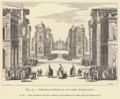 Theaterdekoration im 17. Jahrhundert (Stich) von French School