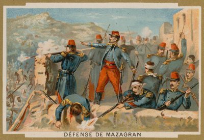 Verteidigung von Mazagran durch die Franzosen, Algerien, 1840 von French School