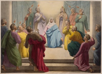 Herabkunft des Heiligen Geistes, Illustration aus einem Katechismus L