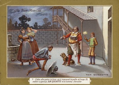 Don Quijote wird zum Ritter geschlagen von French School