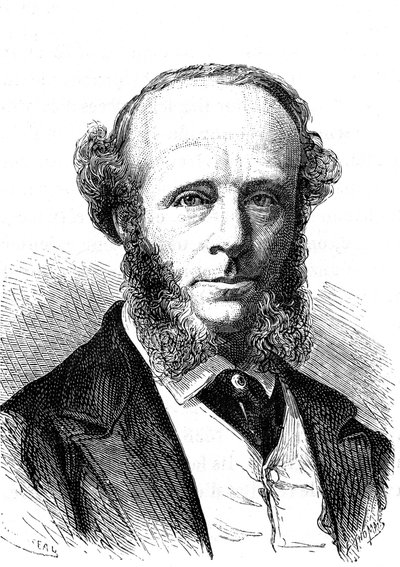 Edward Orange Wildman WITEHOUSE (1816-1890), englischer Elektroingenieur am transatlantischen Telegrafenkabel. Gravur 1868 von French School