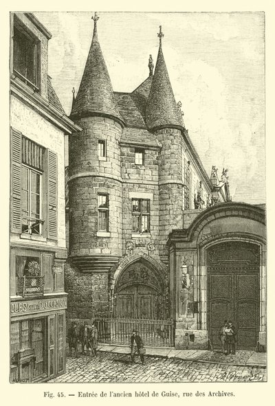 Eingang zum alten Hotel de Guise, Rue des Archives von French School