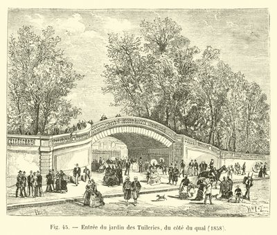 Eingang zum Garten der Tuilerien, von der Quai-Seite, 1858 von French School