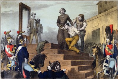Hinrichtung von Jean-Baptiste Troppmann, 19. Januar 1870, ca. 1870 von French School