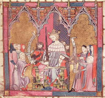 Der König, der Gerechtigkeit übt, aus Justiniani in Fortiatum von French School